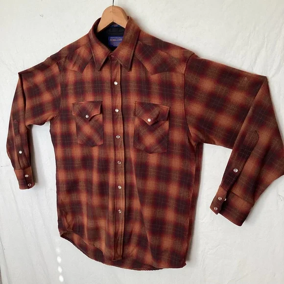 Vintage Pendleton High grade Western Wear Button Down wool button down shirt - Picture 5 of 14